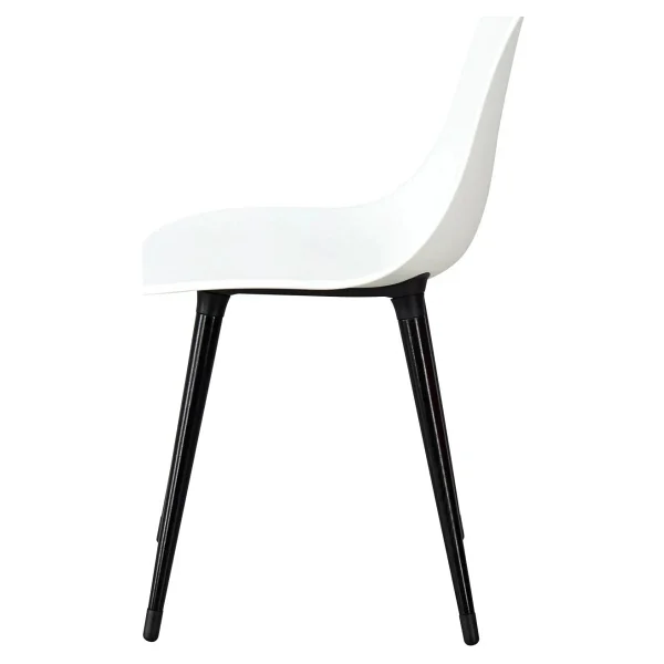 Vilinze Eames Siyah Ahşap Ayak Plastik Beyaz Sandalye - Görsel 3