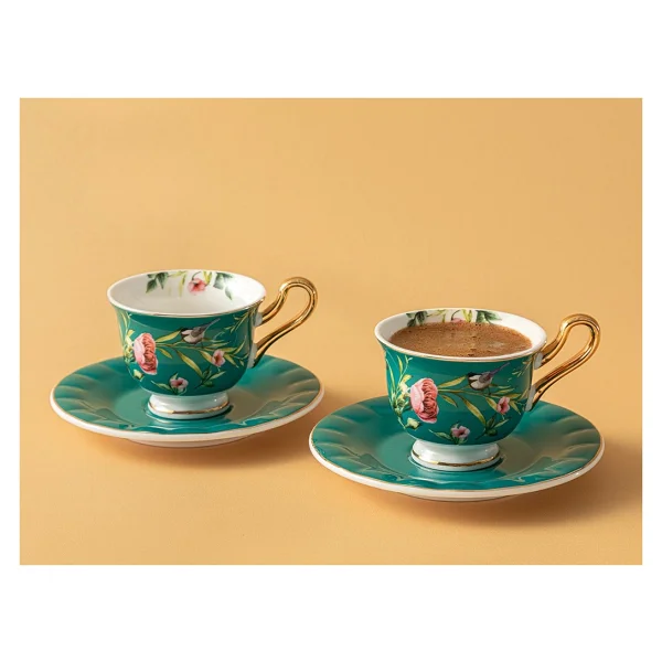 English Home Vanilla New Bone China Açık Mavi 2 Kişilik Kahve Fincan Takımı - Görsel 8