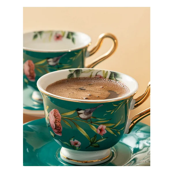 English Home Vanilla New Bone China Turkuaz 2 Kişilik Kahve Fincan Takımı - Görsel 6