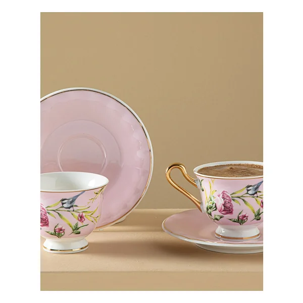 English Home Vanilla New Bone China Açık Pembe 2 Kişilik Kahve Fincan Takımı - Görsel 4