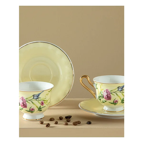 English Home Vanilla New Bone China Açık Sarı 2 Kişilik Kahve Fincan Takımı - Görsel 5