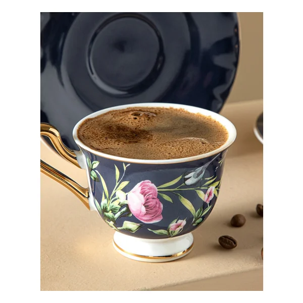 English Home Vanilla New Bone China Lacivert 2 Kişilik Kahve Fincan Takımı - Görsel 6