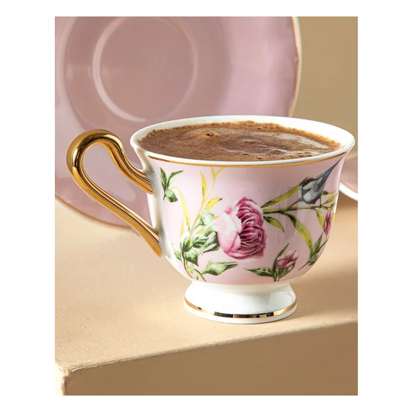 English Home Vanilla New Bone China Açık Pembe 2 Kişilik Kahve Fincan Takımı - Görsel 6