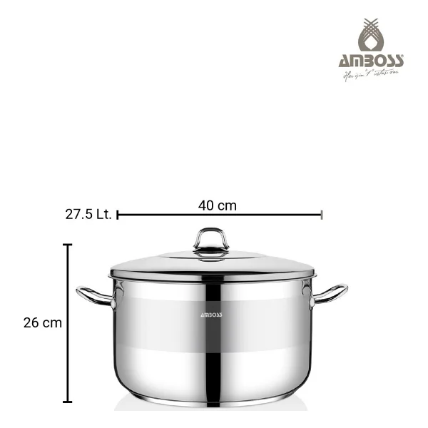 Amboss Saphire 40 cm Derin Çelik Tencere - Görsel 5