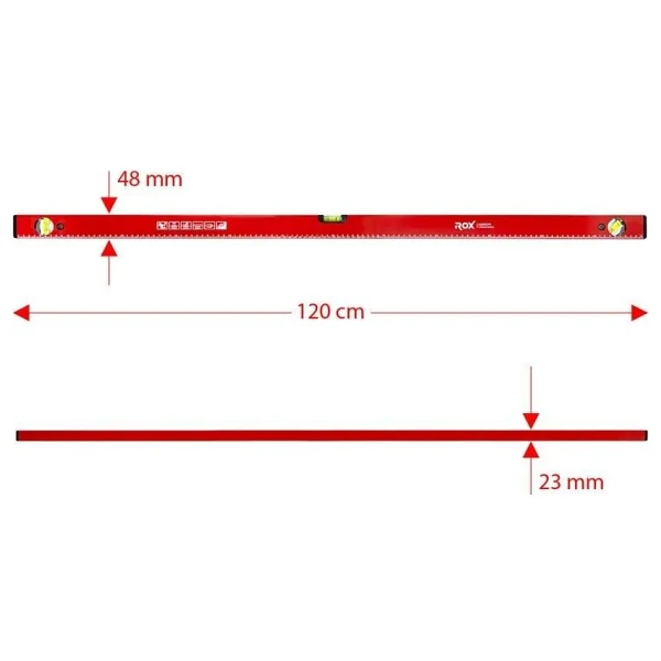 Rox 0352 120 cm Mıknatıslı Alüminyum Su Terazisi - Görsel 3