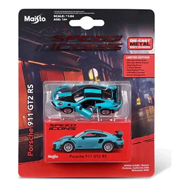 Maisto 1:64 Speed Icons Porsche 911 GT2 RS Miami - Görsel 3