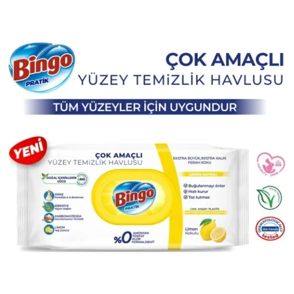 Bingo Limon Katkılı Yüzey Temizlik Havlusu 96 Yaprak - Görsel 3