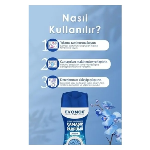 Evonox Clean Granül Çamaşır Parfümü & Çamaşır Yumuşatıcı (Istanbul Kokusu) - 0,25 gr - Görsel 2
