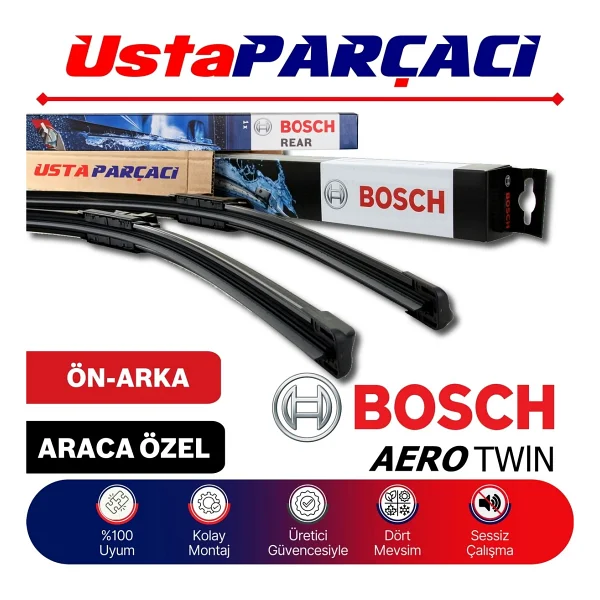 Bosch Hyundai i20 2021-2025 Aerotwin-Rear Ön Arka Silecek Takımı A991S H301 - Görsel 2