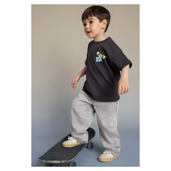 DeFacto Beli Lastikli Jean Pantolon Erkek BEBEK G7555A526SP - Gri-NM55 - 9 - 12 Ay - Görsel 3