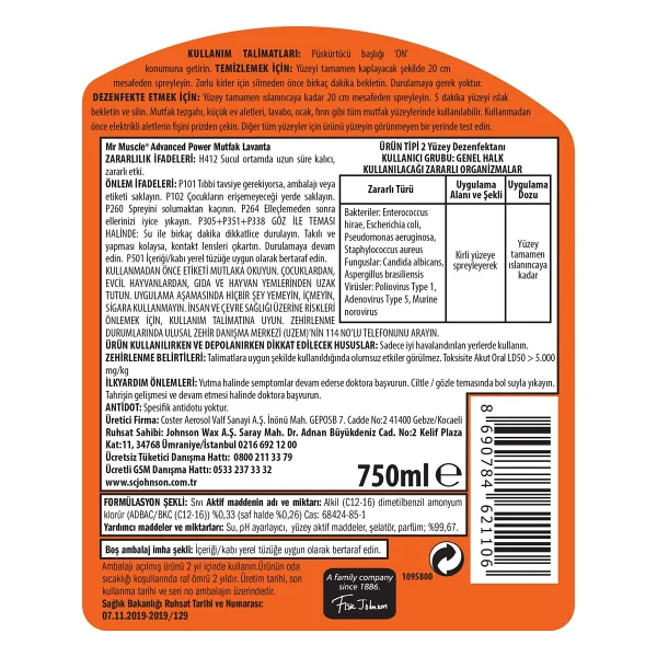 Mr. Muscle Advanced Power 750 ml Mutfak Temizleyici - Görsel 2