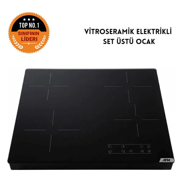 Afm Tech Fc-06 Siyah Tezgah & Set Üstü Vitroseramik Elektrikli Ocak / Dokunmatik Dijital Gösterge - Görsel 3