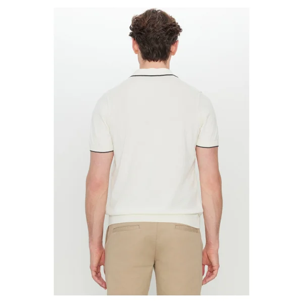 Altınyıldız Classics Erkek Ekru %100 Pamuk Standart Fit Normal Kesim Polo Yaka Triko Tişört - XL - Görsel 5