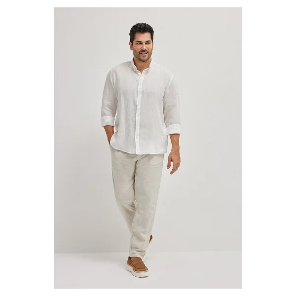 Altınyıldız Classics Erkek Beyaz Kolay Ütülenebilen %100 Pamuk Nefes Alabilen Terletmez Slim Fit Gömlek - Görsel 3