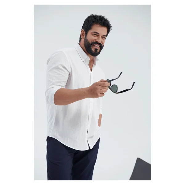 Altınyıldız Classics Erkek Beyaz Kolay Ütülenebilen %100 Pamuk Nefes Alabilen Terletmez Slim Fit Gömlek - Görsel 6