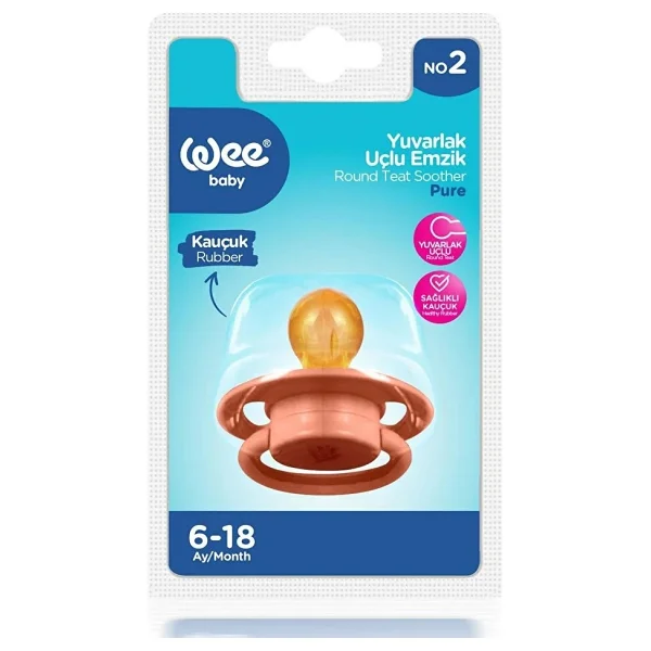 Wee Baby 699 Pure Kauçuk Uçlu No:2 6-18 Ay Emzik Yavruağzı - Görsel 6