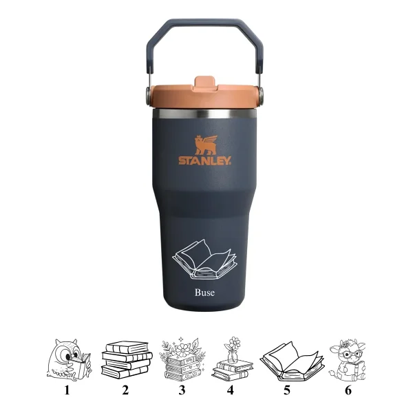 Stanley The Iceflow Flip Straw Eflatun 0.60 lt Pipetli Termos Bardak - Görsel 5