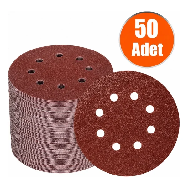 Başaranlar 125MM. 120 Kum 8 Delikli Cırt Zımpara Nk 50 Adet - Görsel 4