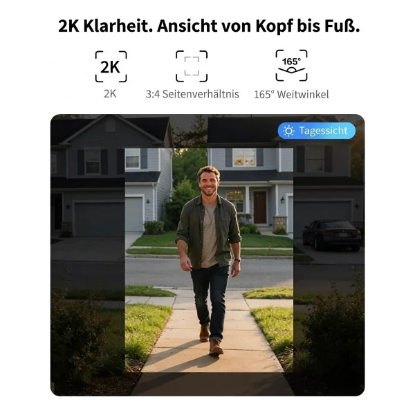Aqara Kapı Zili Kamerası G400, Zil, Kablolu/poe, Homekit Güvenli Video, 2k Hd Panoramik Görünüm, Iki Yönlü Ses, 2,4/5 Ghz, Yerel Algılama ve 7/24 Kayıt, IP65, Alexa/google/smartthings - Görsel 2