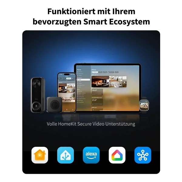 Aqara Kapı Zili Kamerası G400, Zil, Kablolu/poe, Homekit Güvenli Video, 2k Hd Panoramik Görünüm, Iki Yönlü Ses, 2,4/5 Ghz, Yerel Algılama ve 7/24 Kayıt, IP65, Alexa/google/smartthings - Görsel 6