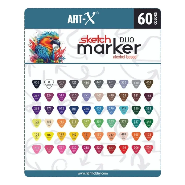 Art-X Sketch Duo 18050 60'lı Çift Taraflı Marker Kalem Seti - Görsel 5