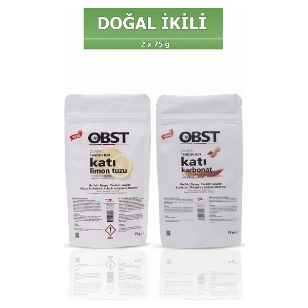 OBST Doğal Temizlik Için Katı Limon Tuzu 75 gr Katı Karbonat 75 gr Mutfak Banyo Tuvalet Doğal Temizlik - Görsel 4