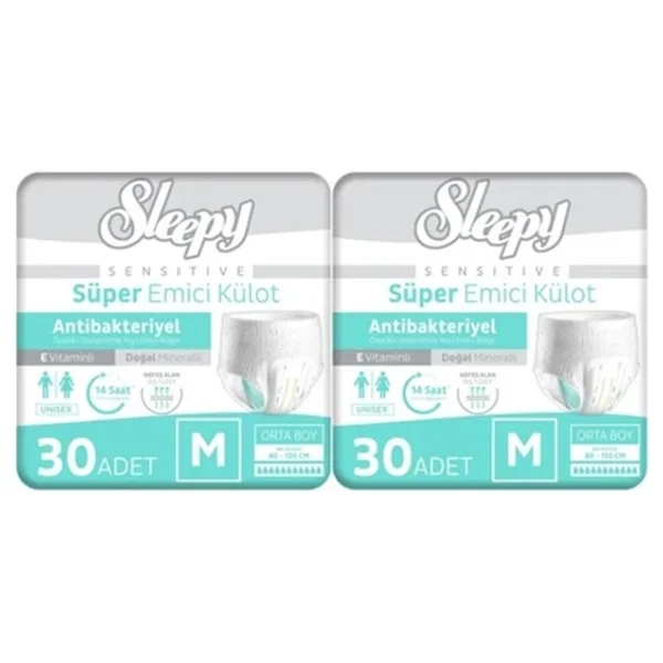 Sleepy Sensitive Emici Külot Medium 60 Adet 2X30 Paket M - Görsel 6