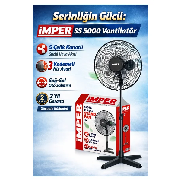 Germ Isı Imper 16INÇ 40 cm Sanayi Tipi Vantilatör Pervane Soğutucu 2yıl Garantili - Görsel 7