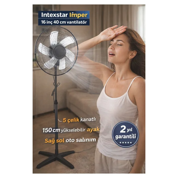 Germ Isı Imper 16INÇ 40 cm Sanayi Tipi Vantilatör Pervane Soğutucu 2yıl Garantili - Görsel 3