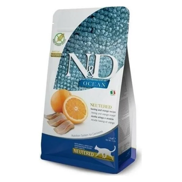 N&D Ocean Ringa Balıklı ve Portakallı 1.5 kg Kısırlaştırılmış Yetişkin Kedi Maması - Görsel 5