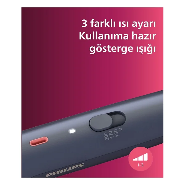 Philips Profesyonel Saç Düzleştirici Tarak, Pürüzsüz ve Dolgun Saçlar Yaratmak Için, 3 Farklı Isı Ayarı, 2 Yıl Türkiye Garantili - Görsel 5