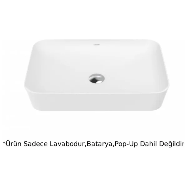 Creavit UL060 Ultra Dikdörtgen Çanak Lavabo 60 cm - Beyaz - Görsel 2