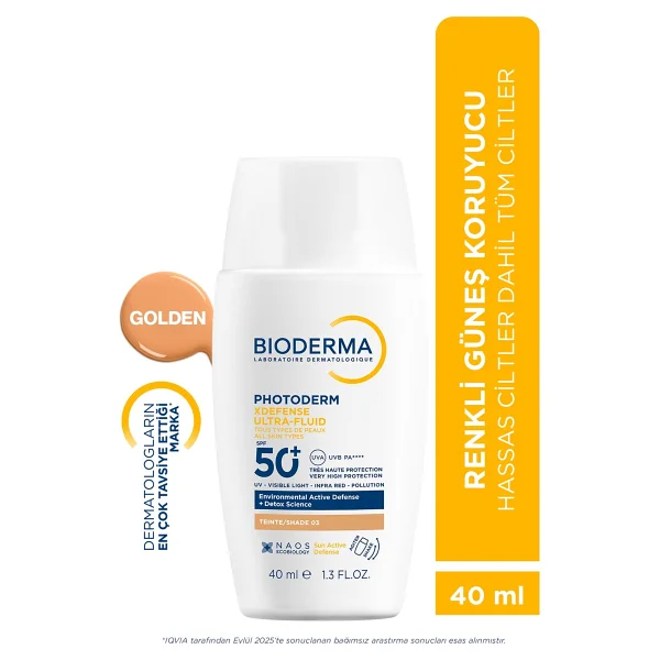 Bioderma Photoderm XDefense SPF50+ Tüm Cilt Tipleri UVA/UVB Yüksek Korumalı Renkli Güneş Kremi Golden 40 ML - Görsel 9