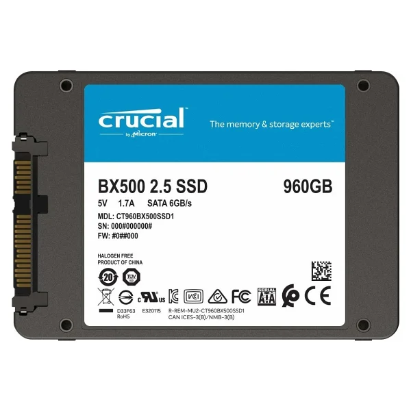Crucial BX500 CT960BX500SSD1 SATA 3.0 2.5" 960 GB SSD - Görsel 2