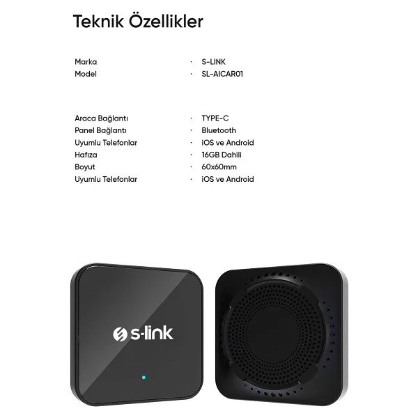 S-Link Carplay Aı Box NETFLIX-YOUTUBE-16GB Carplay Aı Box Adaptörü - Görsel 9