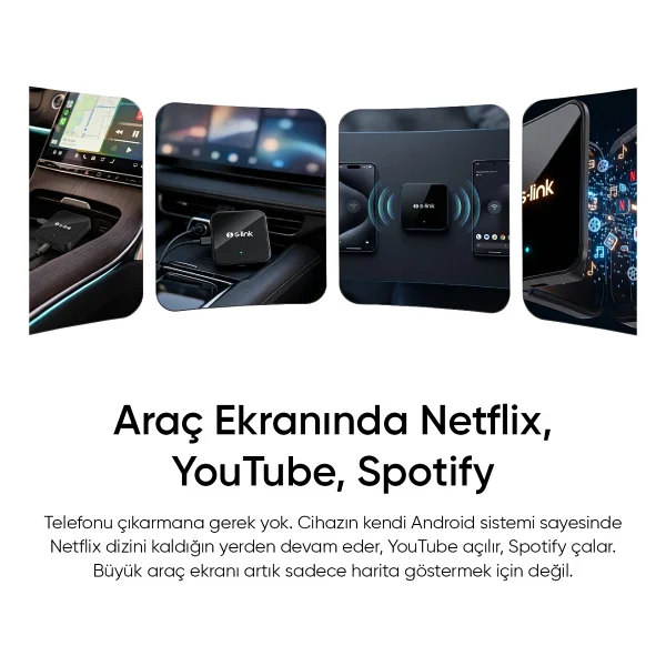 S-Link Carplay Aı Box NETFLIX-YOUTUBE-16GB Carplay Aı Box Adaptörü - Görsel 2