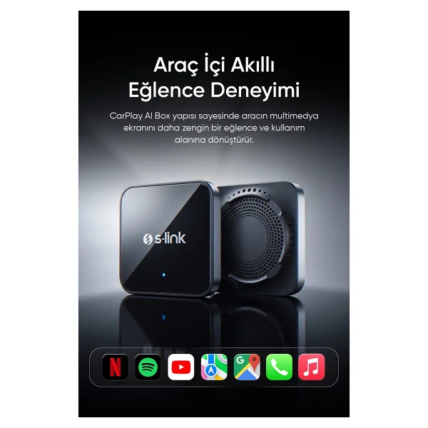 S-Link Carplay Aı Box NETFLIX-YOUTUBE-16GB Carplay Aı Box Adaptörü - Görsel 3
