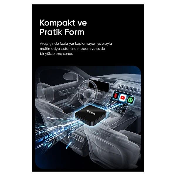 S-Link Carplay Aı Box NETFLIX-YOUTUBE-16GB Carplay Aı Box Adaptörü - Görsel 6