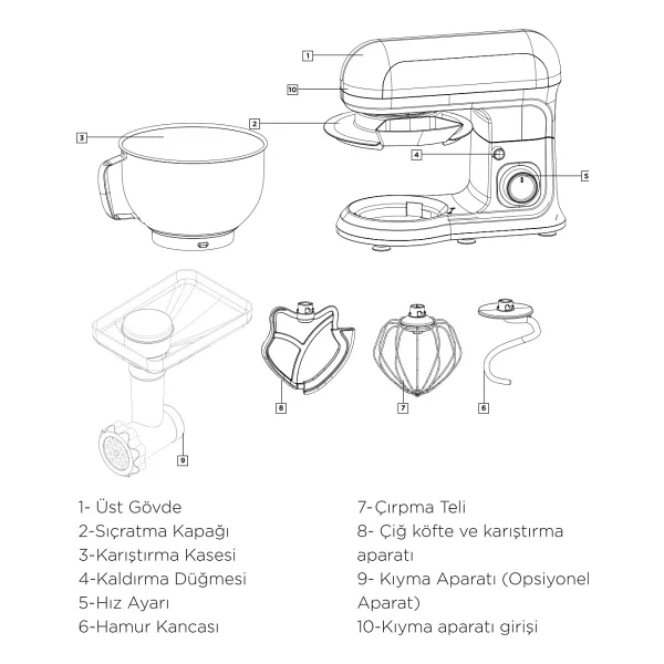 English Home SMR 3002 7 lt 2000 W Stand Mikser - Görsel 7