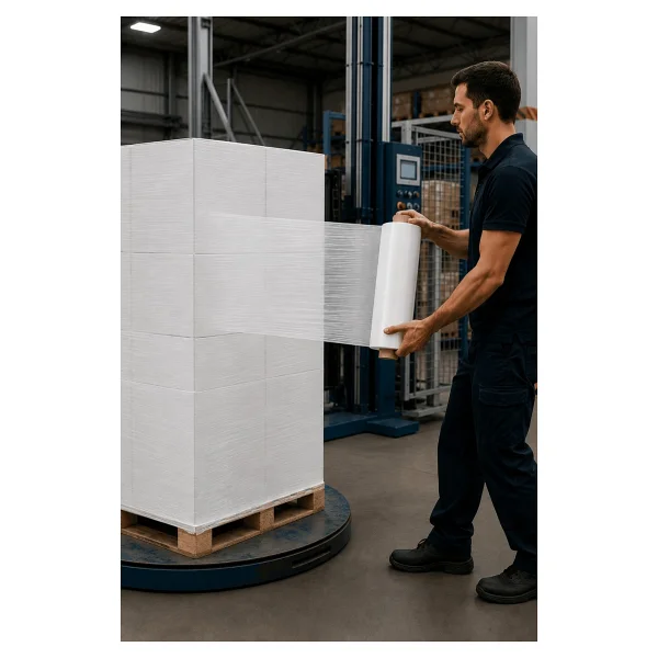 Plas+Plus El Tipi Beyaz Streç Film Mobilya Eşya Koli Palet Paket Taşıma Sarma Koruma 40 cm x 300 m 23 Mikron - Görsel 4