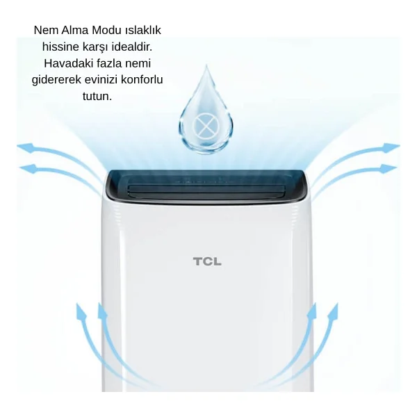 Tcl Havadaki Fazla Nemi Alarak Evinizi Konforlu Tutan 12000 Btu 4 Fonksiyonlu (Soğutma-Isıtma-Fan-Nem Alma) Portatif Klima - Beyaz - Görsel 4