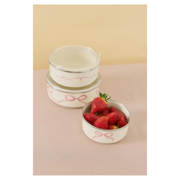 Emaylab Rebel Bow 3'lü Emaye Saklama Kabı - Görsel 2