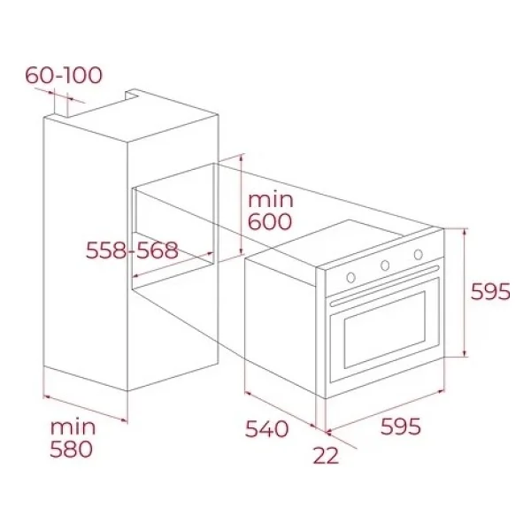 Teka HAK 625 ST Gri 63 lt Ankastre Fırın - Görsel 9