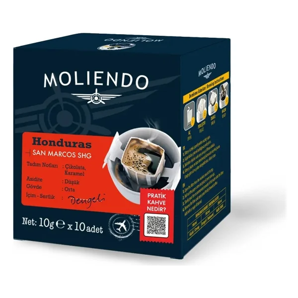 Moliendo Honduras San Marcos SHG Pratik Filtre Kahve 10x10 gr - Görsel 6