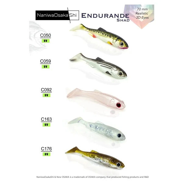 NaniwaOsakaShi Endurande Shad 7 cm Silikon Yem - Görsel 5