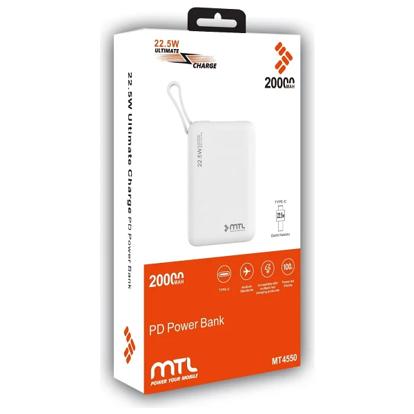 MTL MT4550 Gri 20000 mAh Hızlı Şarj Powerbank - Görsel 9