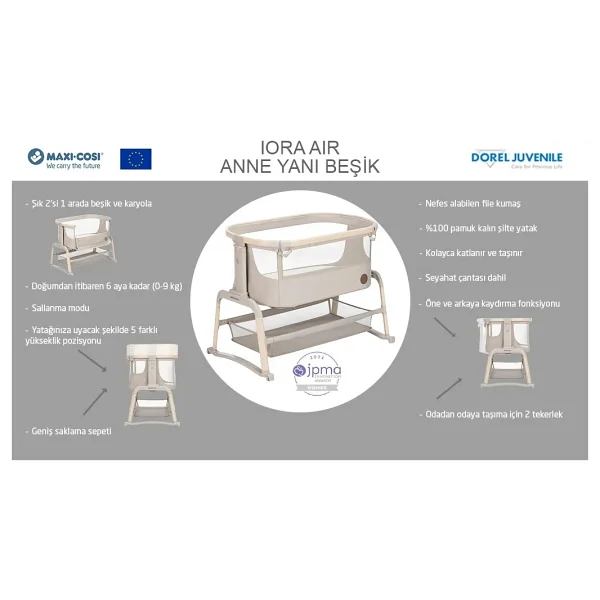 Maxi-Cosi Iora Air Beyond Graphite Anne Yanı Beşik - Görsel 3