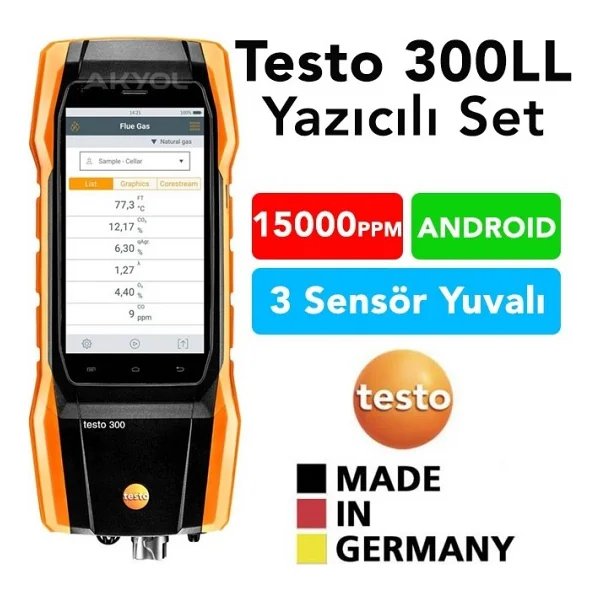 Testo 300 LL Baca Gazı Analiz Cihazı (Yazıcılı Set) 15000 PPM - Görsel 2