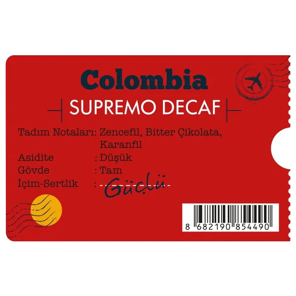 Moliendo Colombia Supremo Decaf Kafeinsiz Çekirdek Kahve 1 kg - Görsel 2