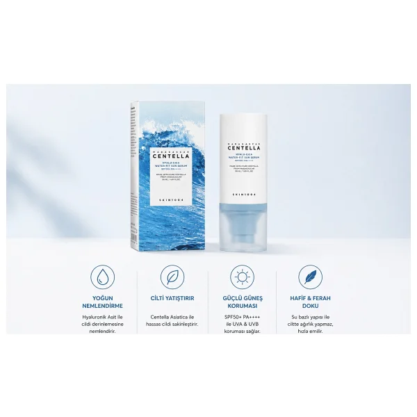 Skin1004 Madagascar Centella Hyalu Cica Water-Fit 50 ml 50 Faktör Güneş Serumu - Görsel 8